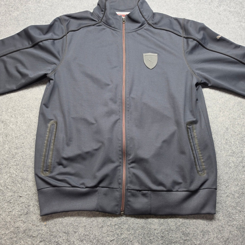 Puma Scuderia Ferrari 10th Anniversary Track Jacket Mens XXL Gray Full Zip